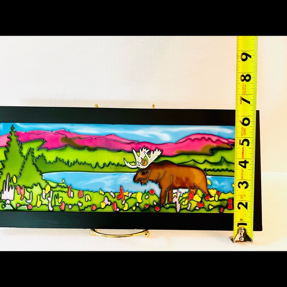 Art Studio Company Framed Glass Moose by The Lake - Picture 7 of 9